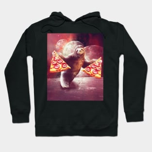 Funny Space Sloth With Pizza Hoodie